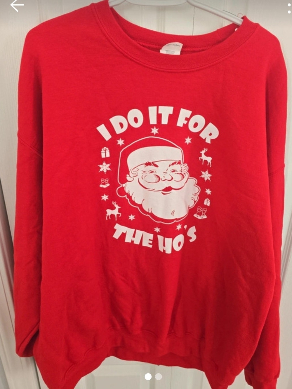 Gildan Red Sweatshirt with White Santa Graphic